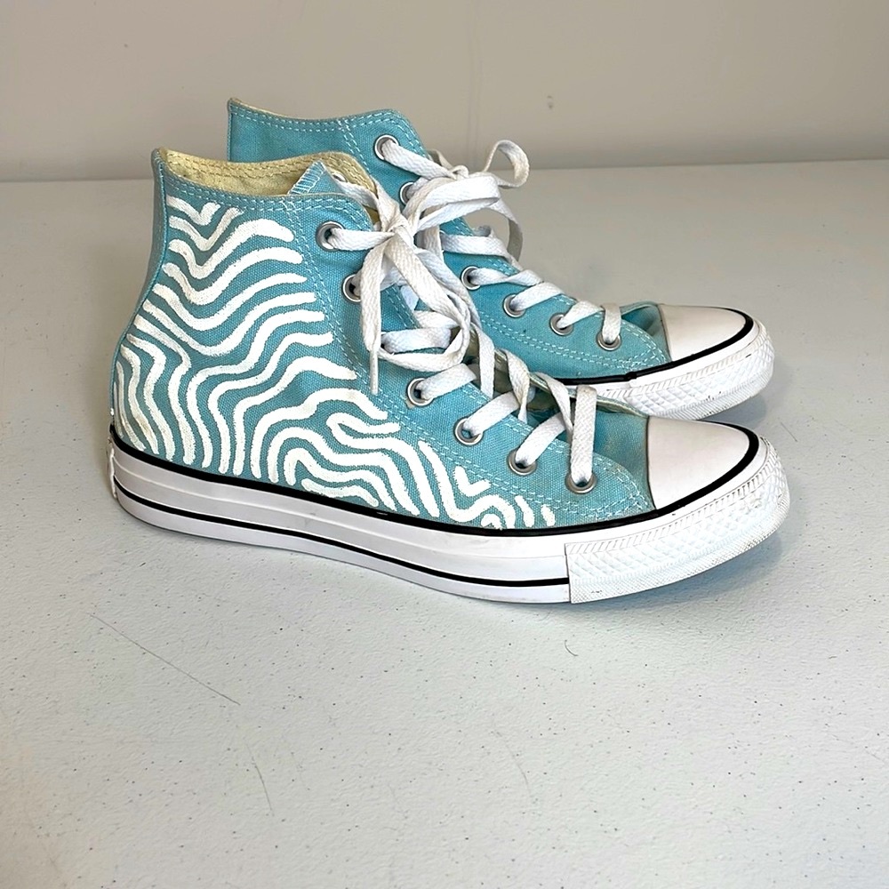 Converse Light Blue White Hi Top sneakers